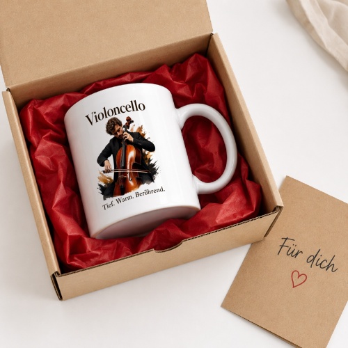 Tasse »Violoncellomotiv – Tief. Warm. Berührend.«