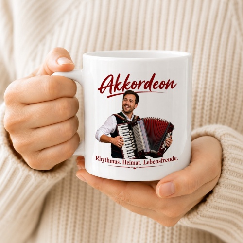 Tasse »Akkordeon – Rhythmus. Heimat. Lebensfreude.«