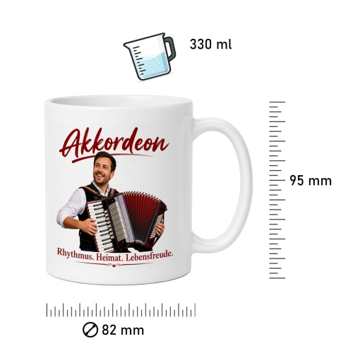 Tasse »Akkordeon – Rhythmus. Heimat. Lebensfreude.«