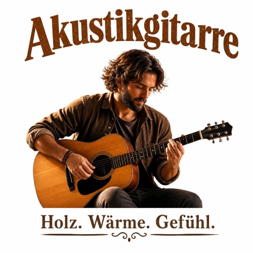Tasse »Akustikgitarre – Holz. Wärme....