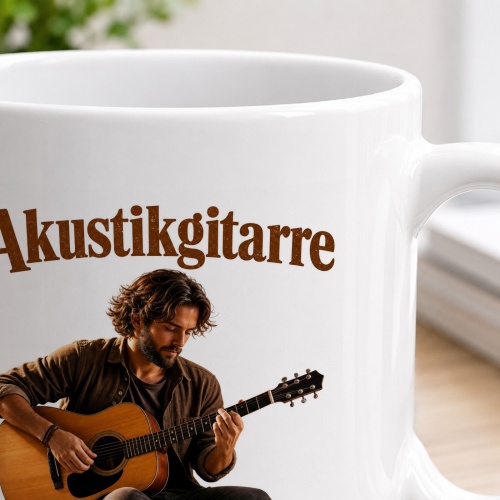 Tasse »Akustikgitarre – Holz. Wärme. Gefühl.«