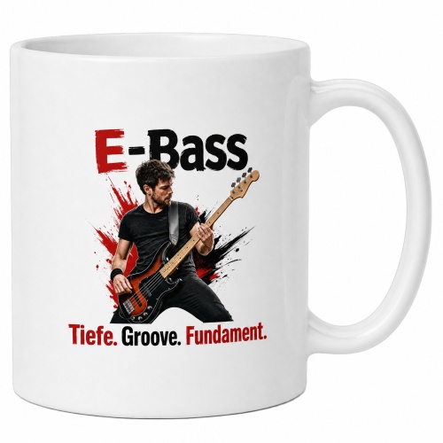 Tasse »E-Bass – Tiefe. Groove. Fundament.«