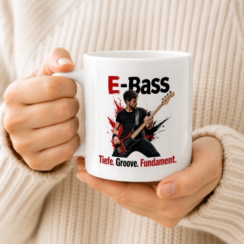 Tasse »E-Bass – Tiefe. Groove. Fundament.«