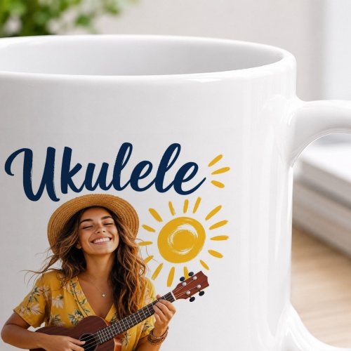 Tasse »Ukulele – Leicht. Fröhlich. Sonnig.«
