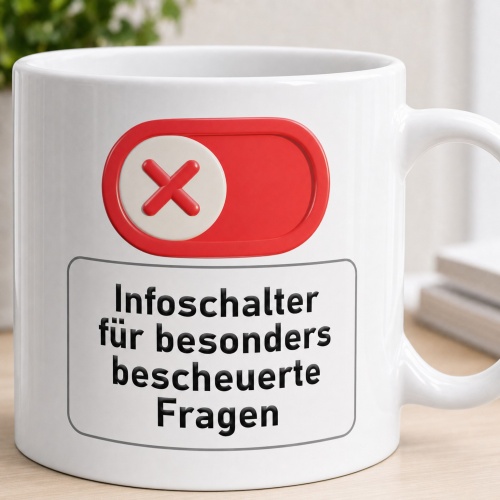 Tasse »Infoschalter für besonders bescheuerte Fragen«