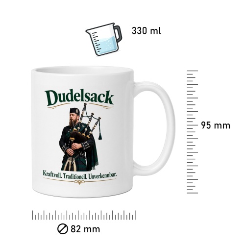 Tasse »Dudelsack – Kraftvoll. Traditionell. Unverkennbar.«