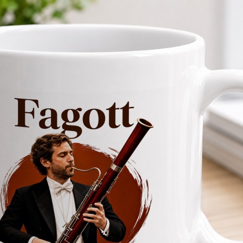 Tasse »Fagott – Tief. Warm. Charaktervoll.«