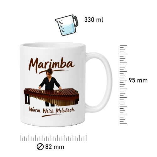 Tasse »Marimba – Warm. Weich. Melodisch.«