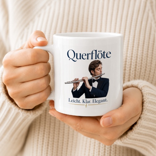 Tasse »Querflöte – Leicht. Klar. Elegant.«