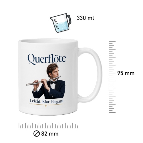 Tasse »Querflöte – Leicht. Klar. Elegant.«