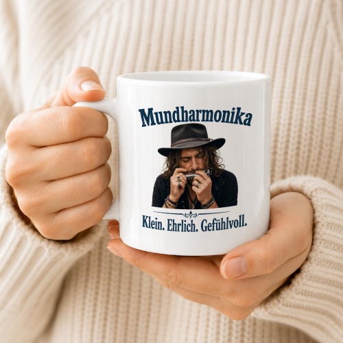 Tasse »Mundharmonika – Klein. Ehrlich. Gefühlvoll.«