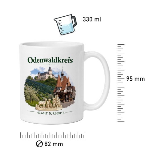 Tasse »Odenwaldkreis Sehenswürdigkeiten«