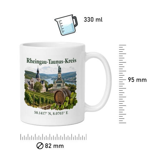 Tasse »Rheingau-Taunus-Kreis & Weinmotiv«