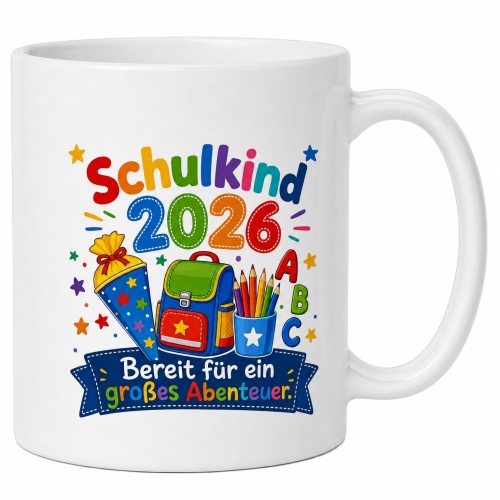 Tasse »Schulkind 2026 – Bereit für ein...