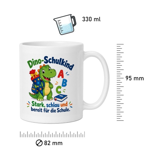 Tasse »Dino-Schulkind – Stark, schlau und bereit für die Schule«
