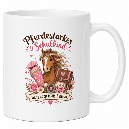 Tasse »Pferdestarkes Schulkind – Im Galopp in...