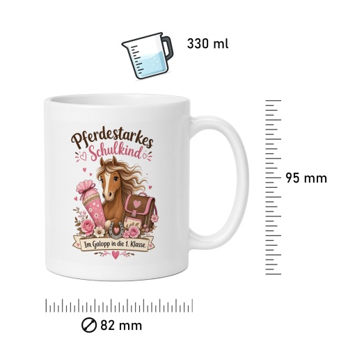 Tasse »Pferdestarkes Schulkind – Im Galopp in die 1. Klasse«
