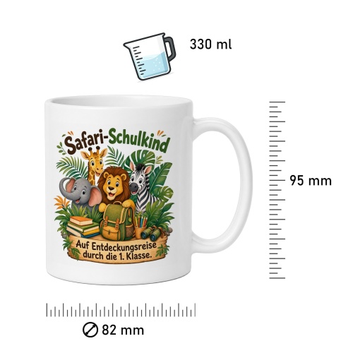 Tasse »Safari-Schulkind – Entdeckungsreise 1. Klasse«