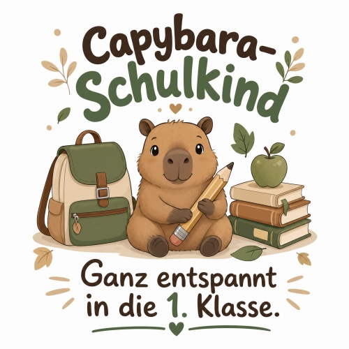Tasse »Capybara-Schulkind – Ganz entspannt in...