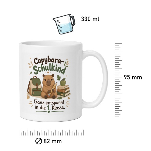 Tasse »Capybara-Schulkind – Ganz entspannt in die 1. Klasse«