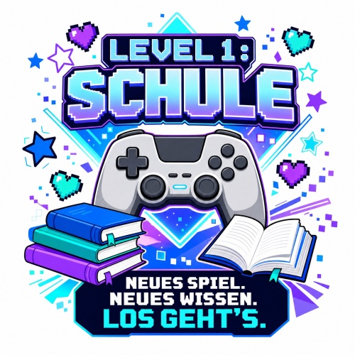 Tasse »Level 1: Schule – Neues Spiel. Neues...
