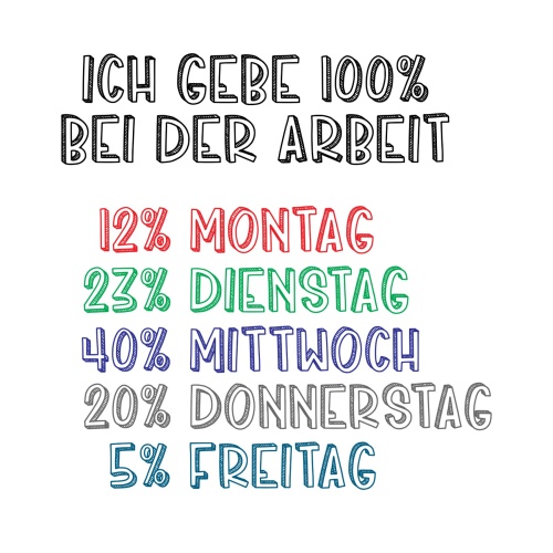 Tasse »Ich gebe 100% bei der Arbeit«