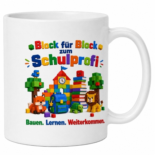 Tasse »Block für Block zum Schulprofi«