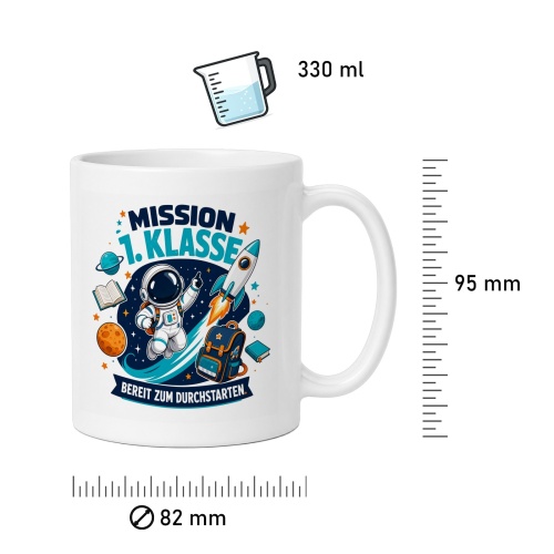 Tasse »Mission 1. Klasse – bereit zum Durchstarten«