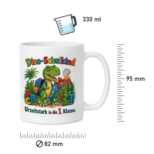 Tasse »Dino-Schulkind – Urzeitstark in die 1. Klasse«
