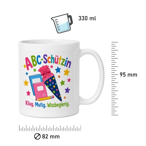 Tasse »ABC-Schützin – Klug. Mutig. Wissbegierig.«