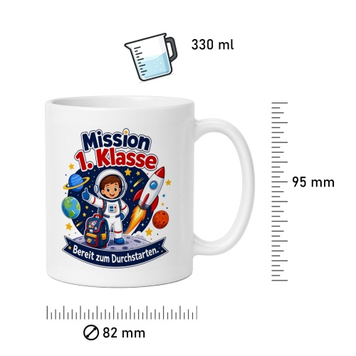 Tasse »Mission 1. Klasse – Bereit zum Durchstarten«