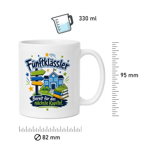 Tasse »Fünftklässler – bereit für das nächste Kapitel«