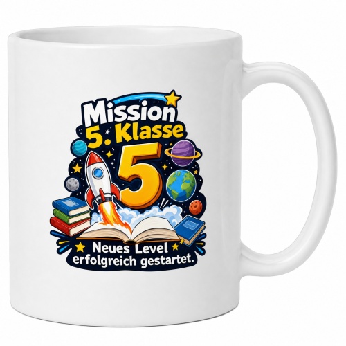 Tasse »Mission 5. Klasse – Neues Level...