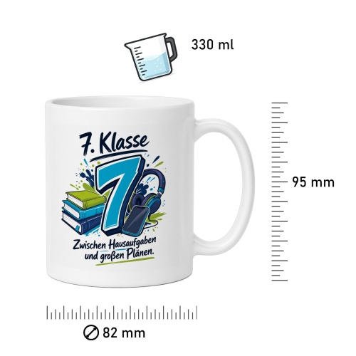 Tasse »7. Klasse – Zwischen Hausaufgaben und großen Plänen«