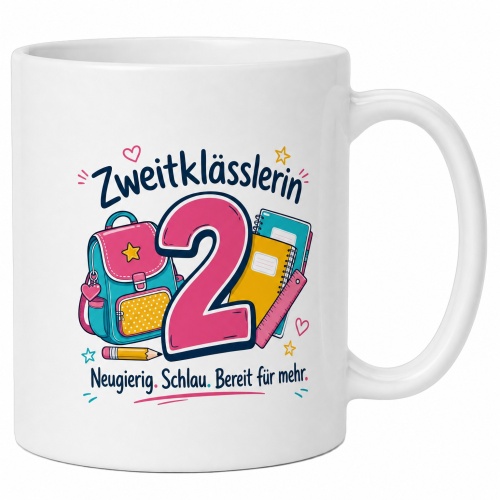Tasse »Zweitklässlerin – Neugierig....