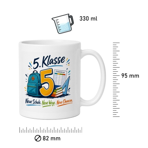 Tasse »5. Klasse – Neue Wege, neue Chancen«