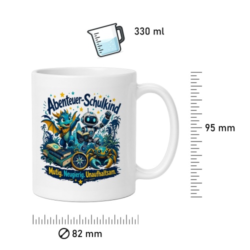 Tasse »Abenteuer-Schulkind – Mutig. Neugierig. Unaufhaltsam.«