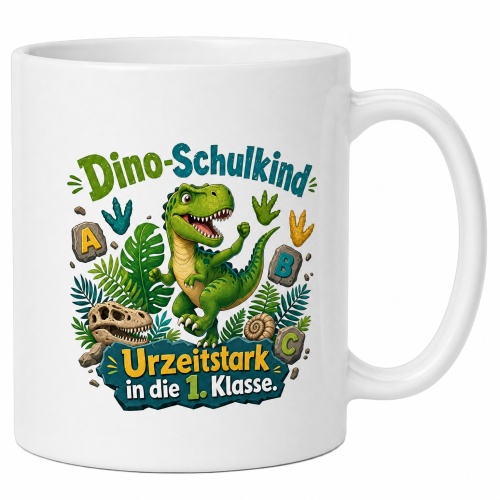 Tasse »Dino-Schulkind – Urzeitstark in die 1....