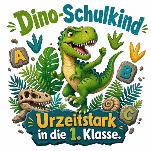 Tasse »Dino-Schulkind – Urzeitstark in die 1....