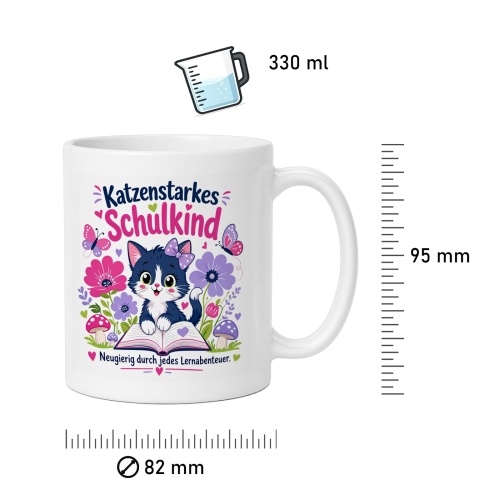Tasse »Katzenstarkes Schulkind – neugierig«