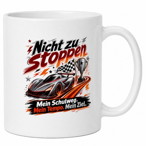 Tasse »Nicht zu stoppen. Mein Schulweg. Mein Tempo....