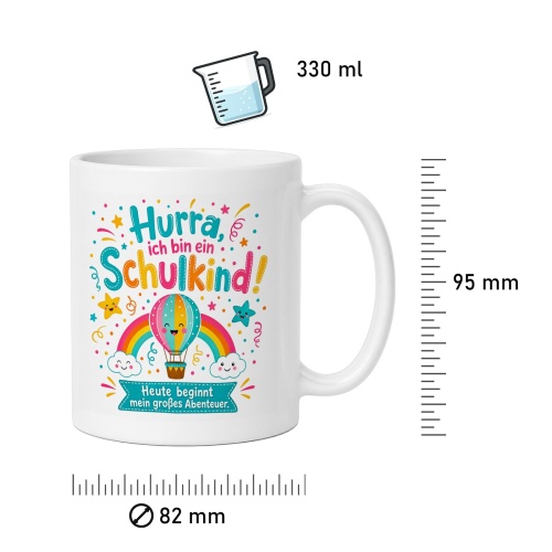Tasse »Hurra, ich bin ein Schulkind!«