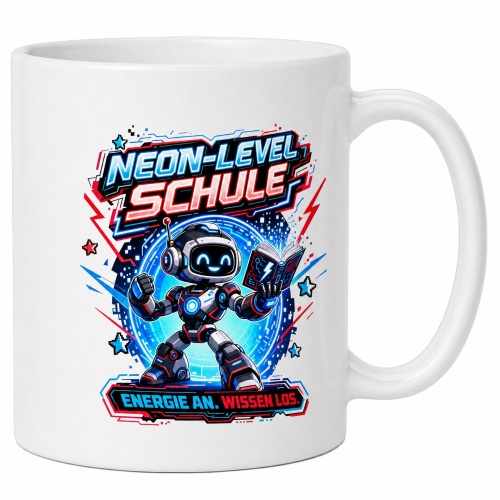 Tasse »Neon-Level Schule – Energie an. Wissen...
