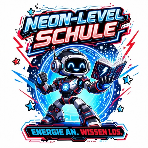 Tasse »Neon-Level Schule – Energie an. Wissen...