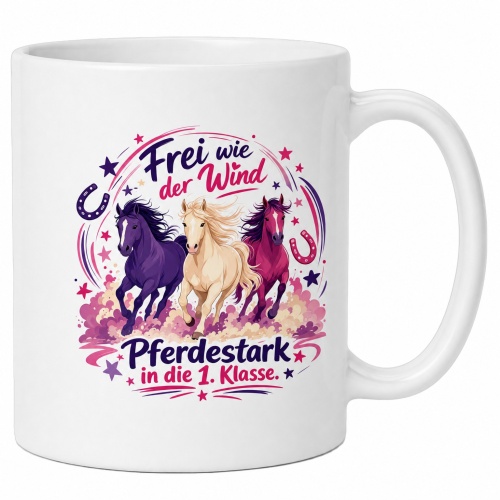 Tasse »Frei wie der Wind – Pferdestark in die...