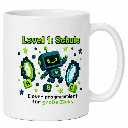 Tasse »Level 1: Schule – Clever...