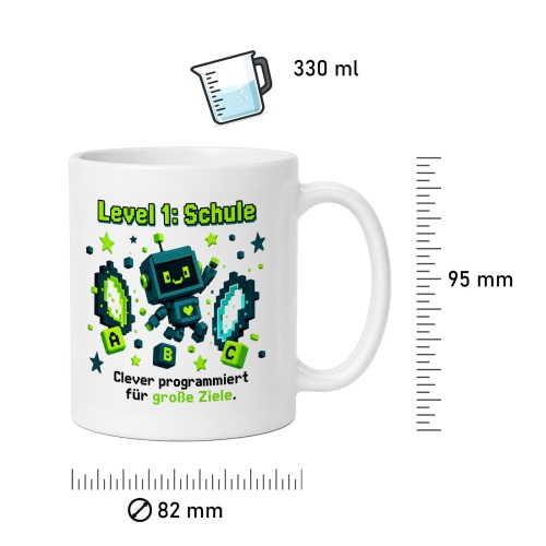 Tasse »Level 1: Schule – Clever programmiert«