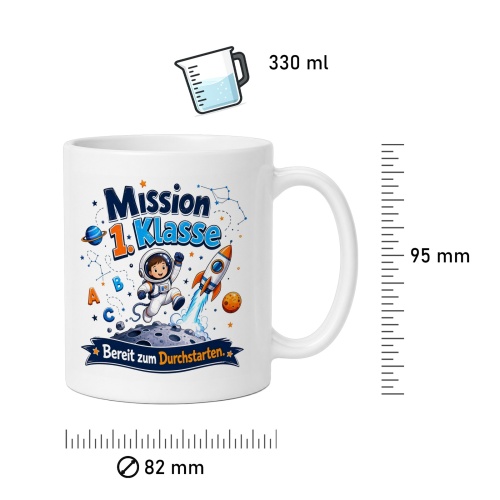 Tasse »Mission 1. Klasse – Bereit zum Durchstarten«