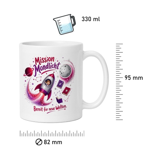 Tasse »Mission Mondlicht – Bereit für neue Welten«