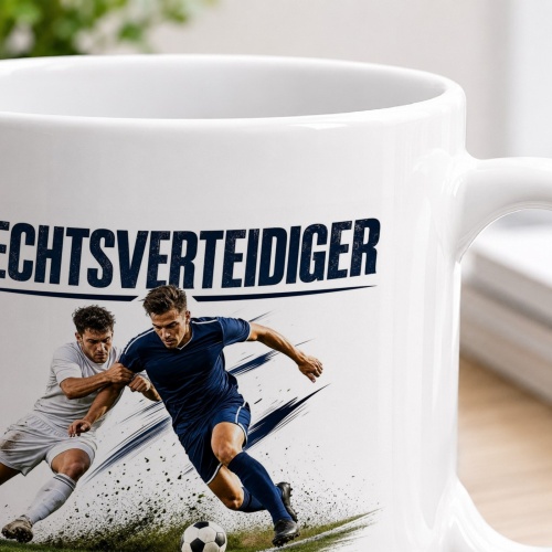 Tasse »Rechtsverteidiger – Schnell. Zweikampfstark. Ausdauernd.«